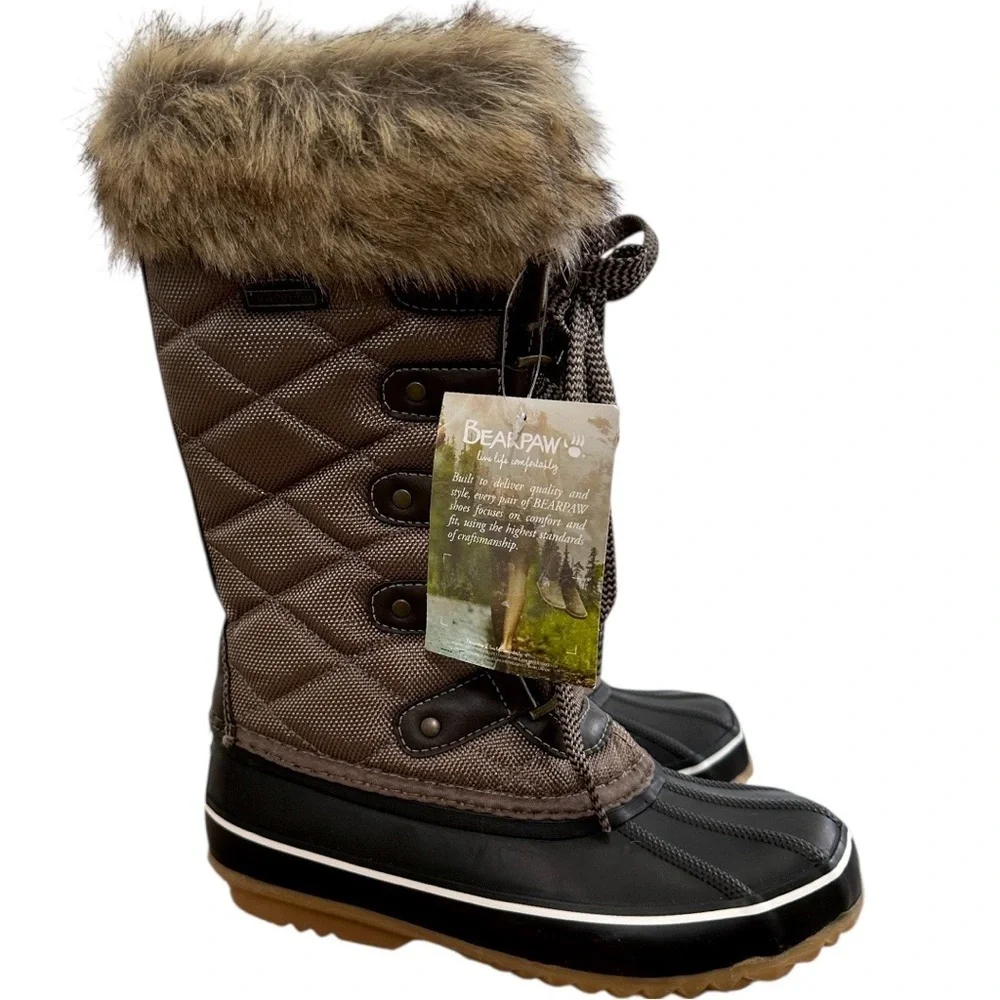 New Bearpaw Mckinley Women's Insulated Tall Winter Boots Water Proof Size 5